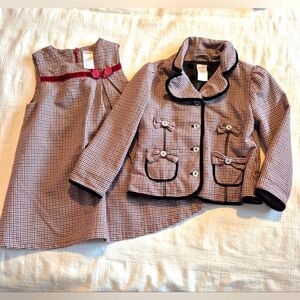 Gymboree girls size 3T dress & 4 jacket from Family Portrait line, 2005 both EUC